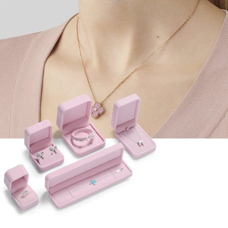 Oirlv Luxurious Velvet Necklace Storage Box Pendant Gift Case Jewelry Display Box for Anniversary Propose Christmas - Image 2